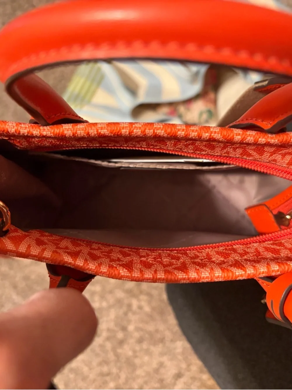 Michael Kors Orange Gradient Signature Logo Satchel